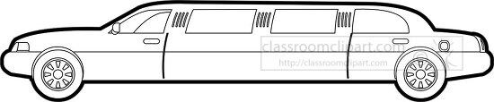 long limousine for special events printable black outline clipart