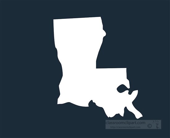 louisiana state map silhouette style clipart