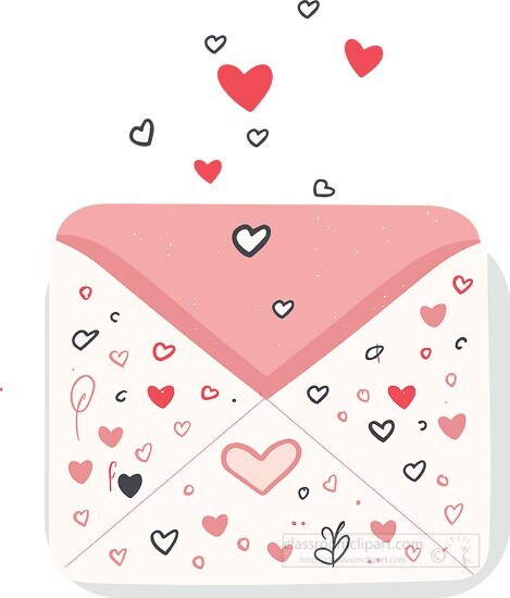 love letter covered with hearts