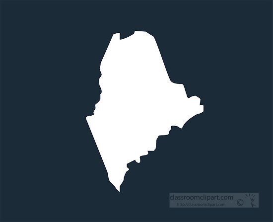 maine state map silhouette style clipart