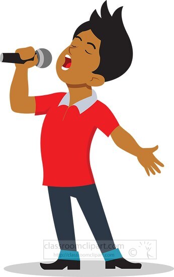 male singing into microphone entertainment clipart