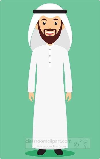 man in traditional costume saudi arabia clipart