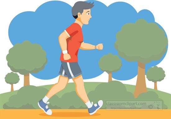 man jogging in the park clipart 59730