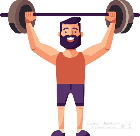man smiling as he lifts weights