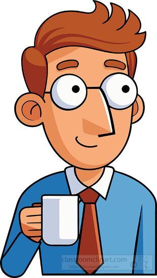 man with glasses holding a white cup