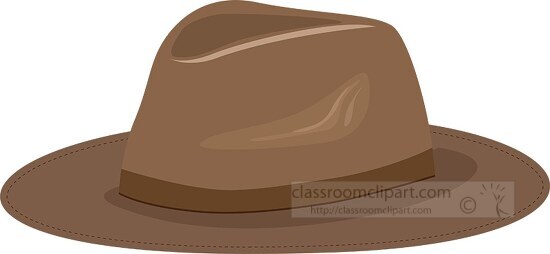 mans hat brown color clipart