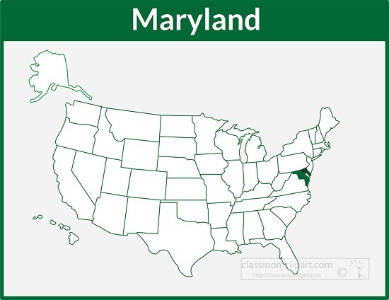 maryland map square color outline clipart