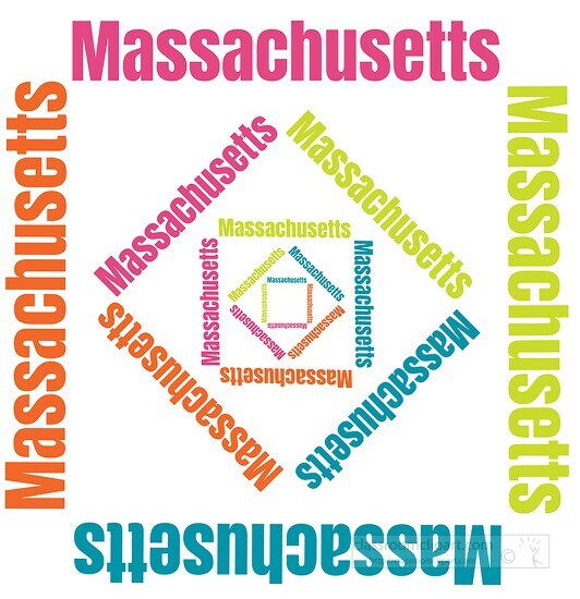 Massachusetts text design logo