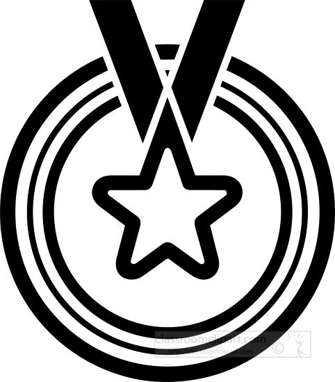 medal simple black line icon