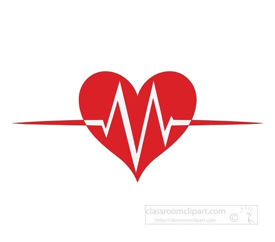 medical heart icon with a cardiogram pulse showcasing healthcare