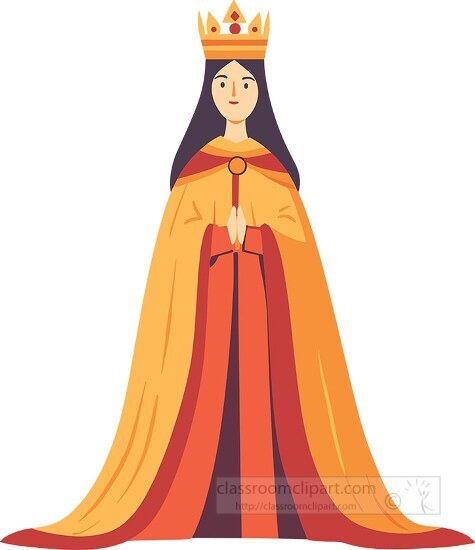 medieval queen with a golden crown 