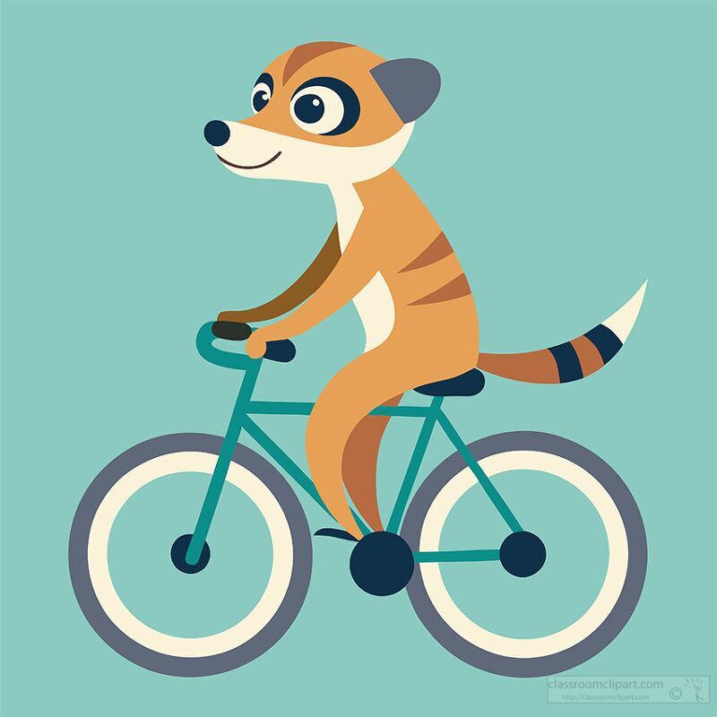 meerkat rides a bicycle