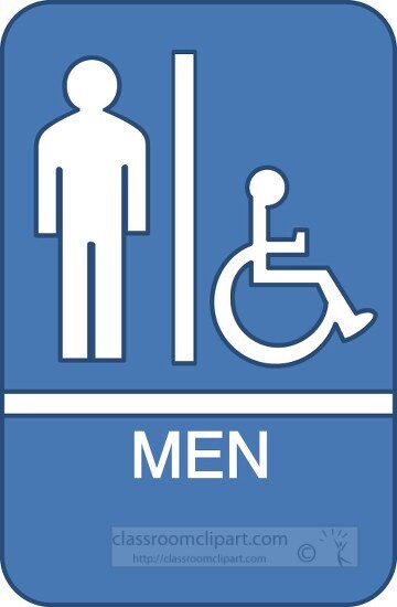 men and wheelchair access to rest room