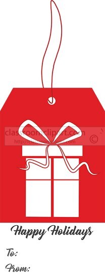 merry christmas gift tags red background clipart