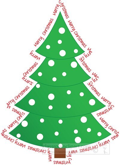 merry christmas words around a tree