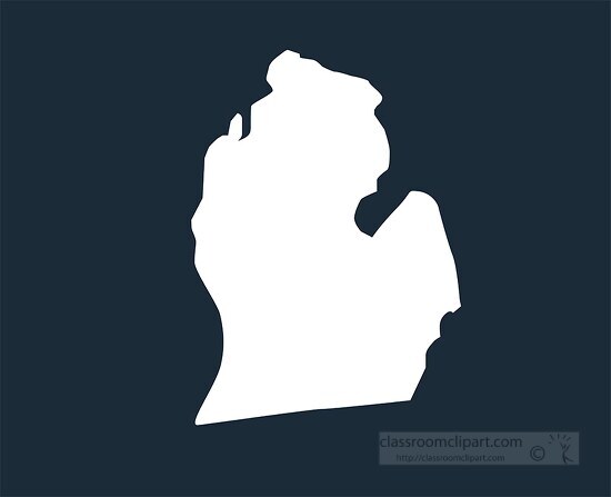 michigan state map silhouette style clipart