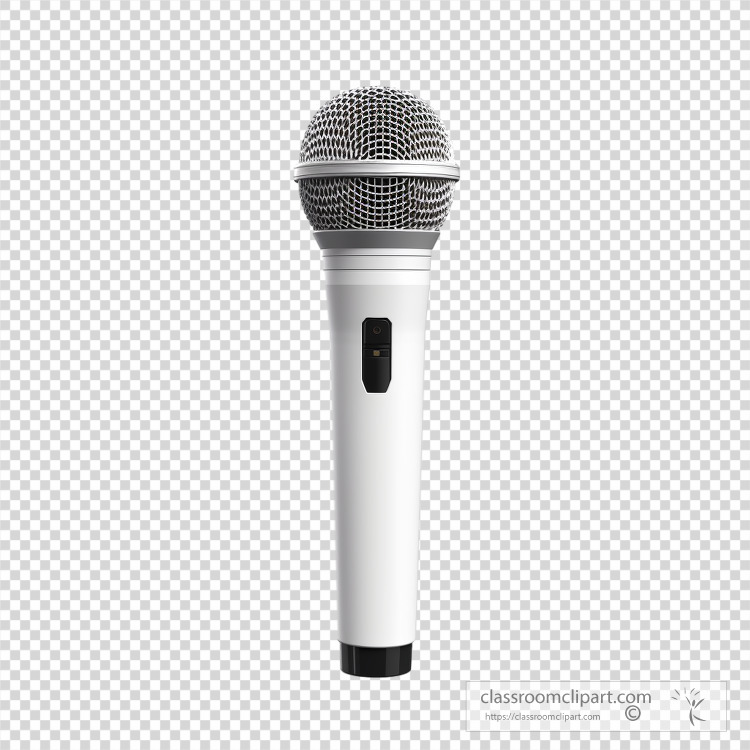 microphone with a white handle in 3D