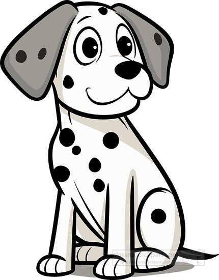 miling dalmatian puppy illustration in a simple cartoon style