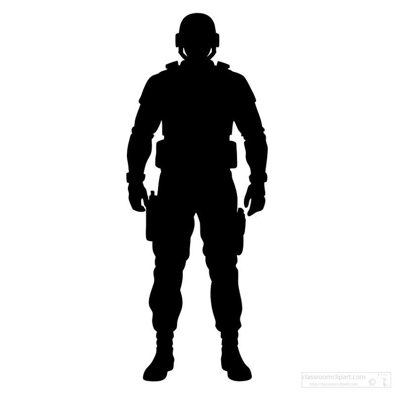 military figure in a classic black silhouette style