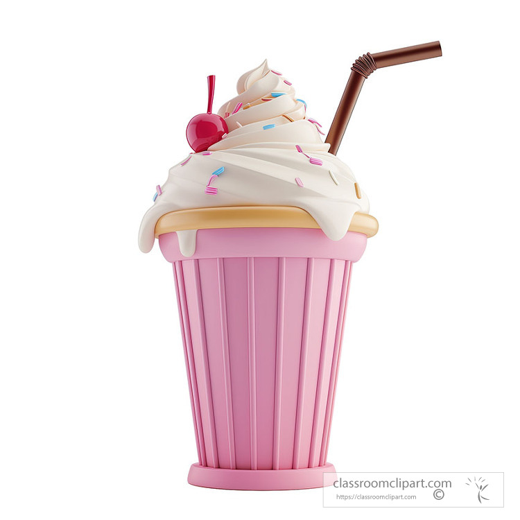 Milkshake 3d clay icon