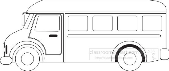 mini bus printable black outline clipart