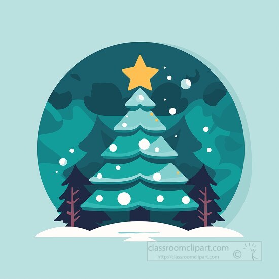 minimalist design of a christmas tree topped witha star in the s