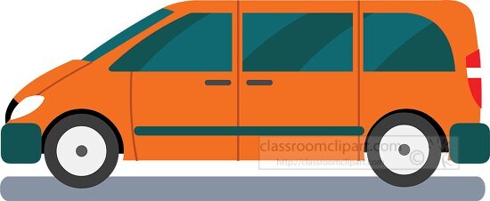 minivan with rear seats used to transport passengers clipart