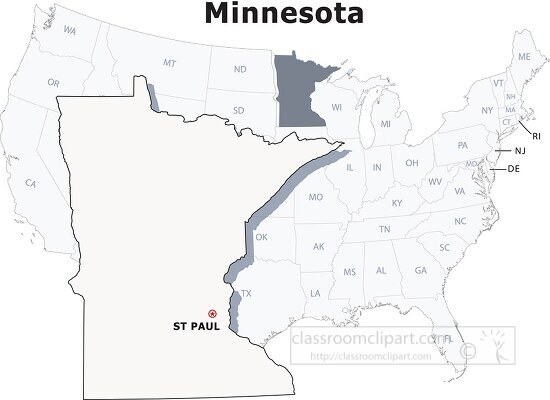 Minnesota  usa state black outline clipart