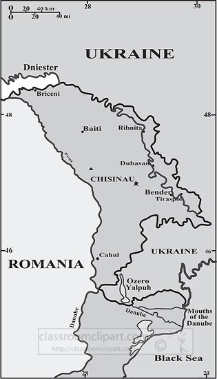 Moldova country map gray color