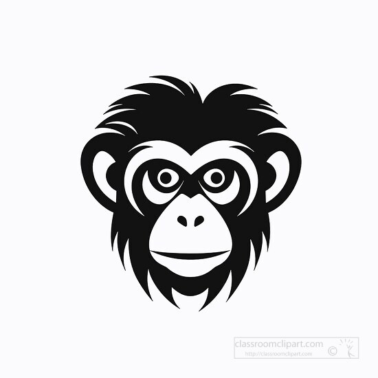 monkey face logo style clip art