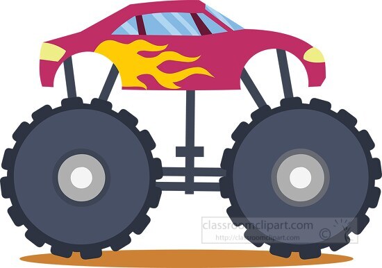 monster truck with huge wheels clipart