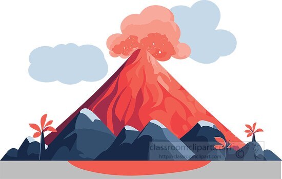 moten rock flows down a volcano erupting on an island