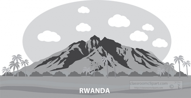 mountains rwanda africa vector gray color clipart