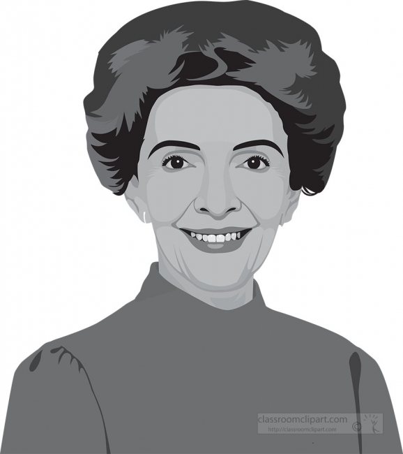 nancy reagan first lady of the united states gray color clipart 