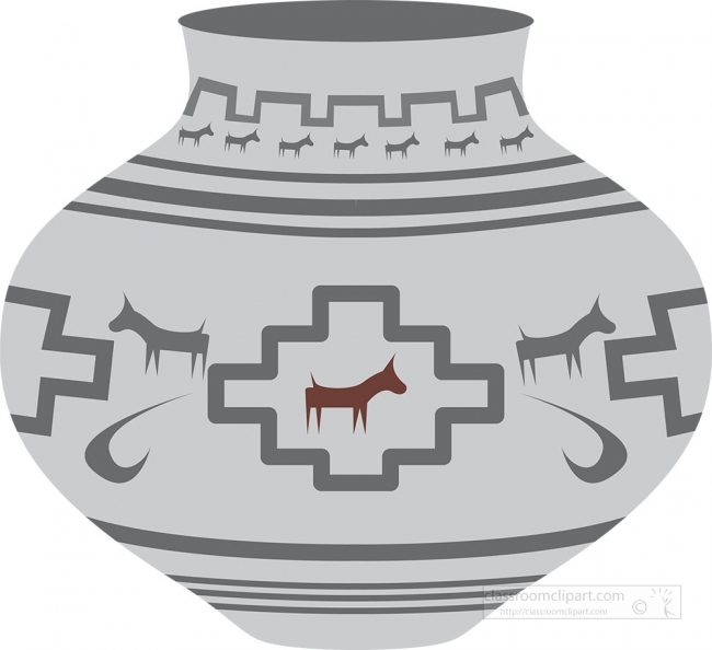 native american style vase vector clipart