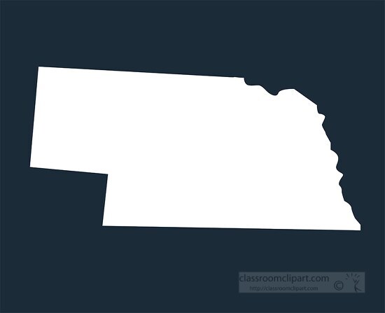 nebraska state map silhouette style clipart