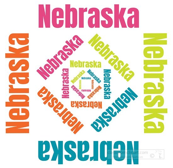 Nebraska text design logo