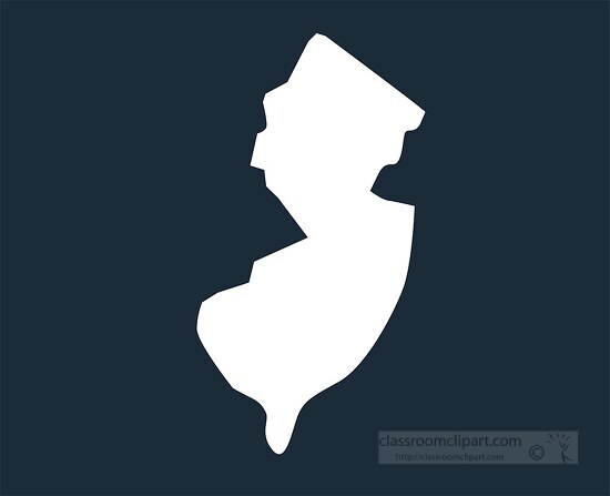 new jersey state map silhouette style clipart
