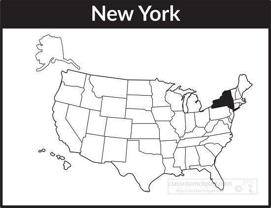 new york map square black white clipart