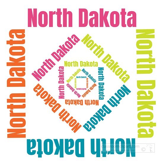 North Dakota text design logo