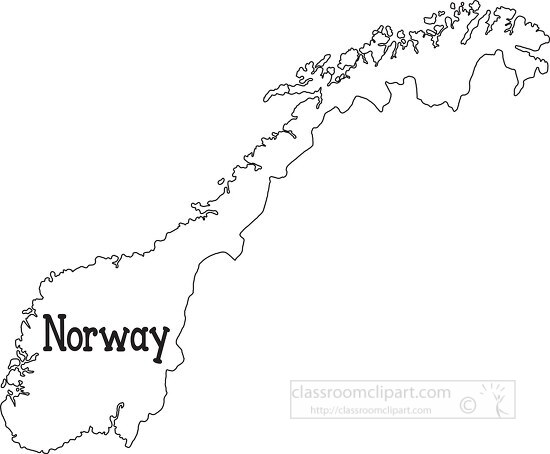 norway black outlne map