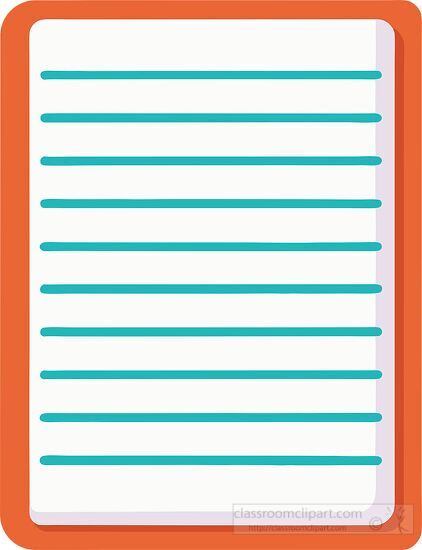 Notebook with blue lines evenly spaced for writing