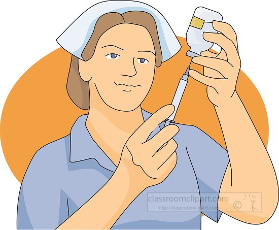 nurse filling a syringe