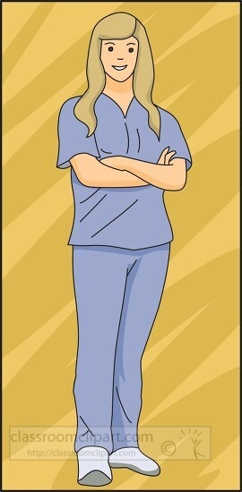 nurse wearing scrubs