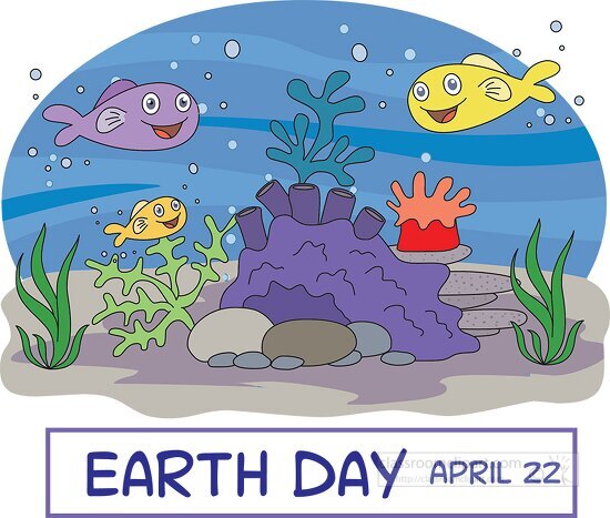 ocean animal coral reefs earth day clipart