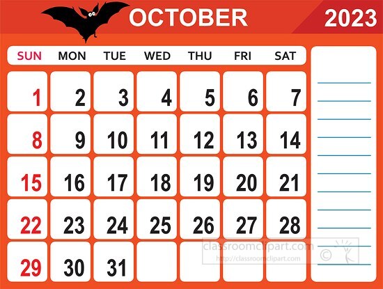 Calendar Clipart-october 2023 calendar with days of the week printable clipart co Calendar Clipart-october 2023 calendar with days of the week printable clipart co