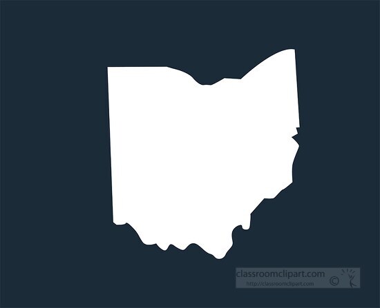 ohio state map silhouette style clipart