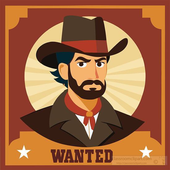 old western style wanted poster with mug shot