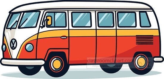 older style volkswagon bus with many windows