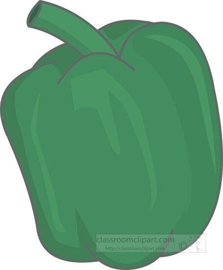 one green bell pepper clipart